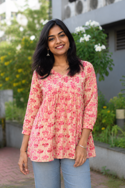 Petal Charm Short Kurtha