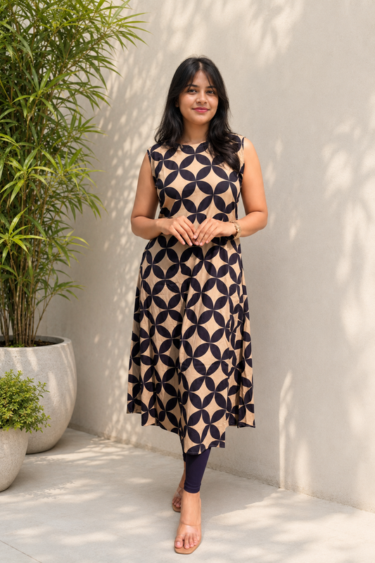 Navy Mosaic Dress