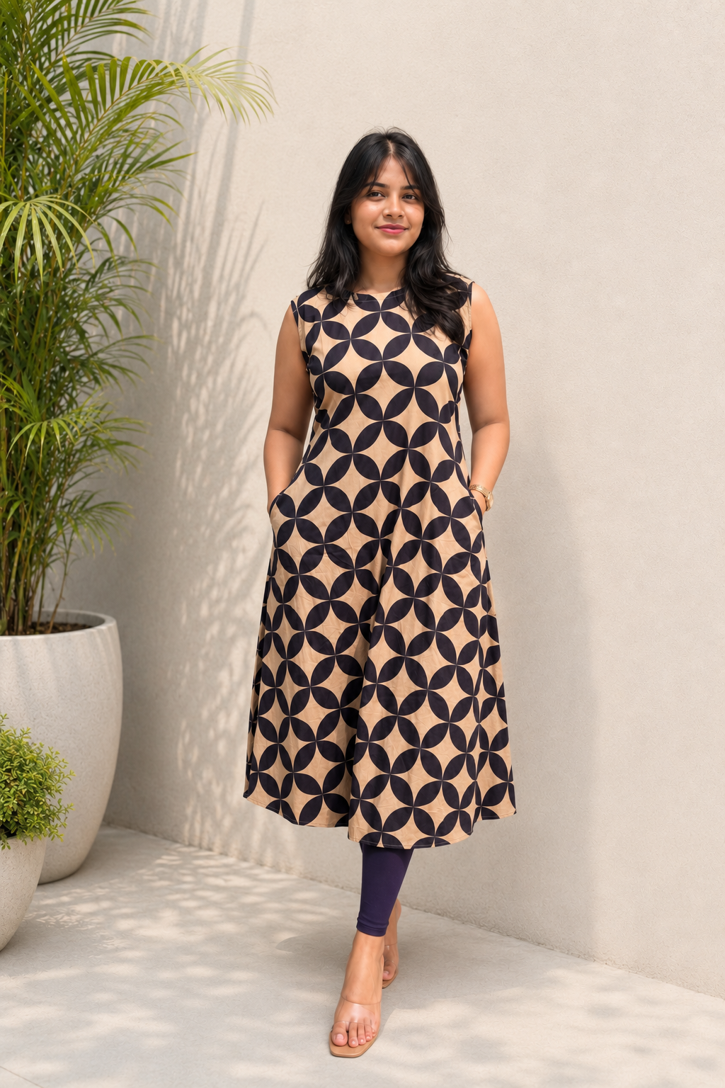 Navy Mosaic Dress
