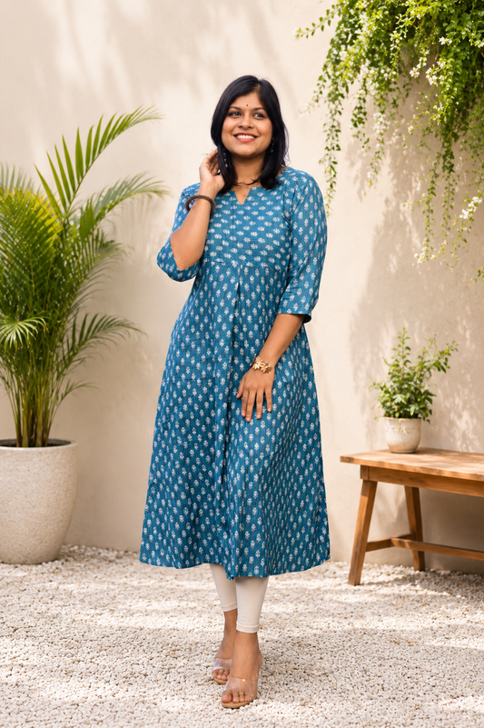 Blue Meadow Kurthi