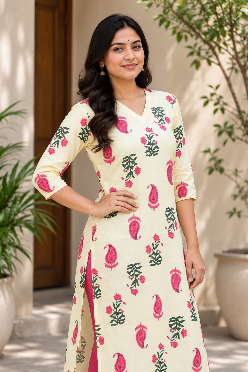 Roselle Kurta (Lining Attached)