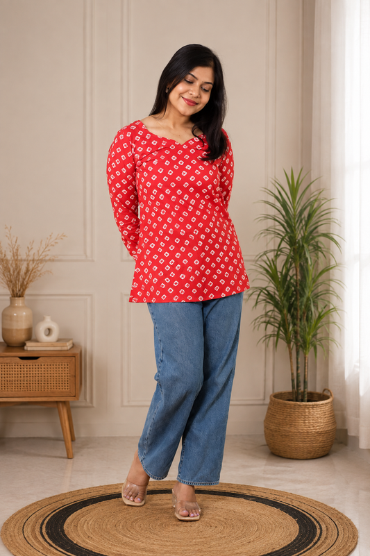 Red Popper Kurthi