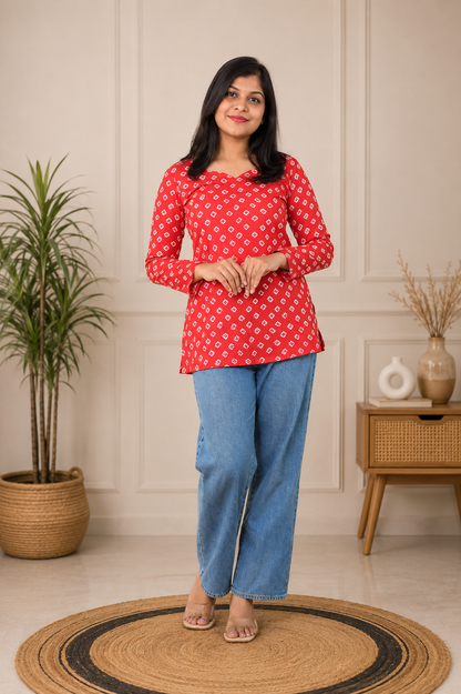 Red Popper Kurthi