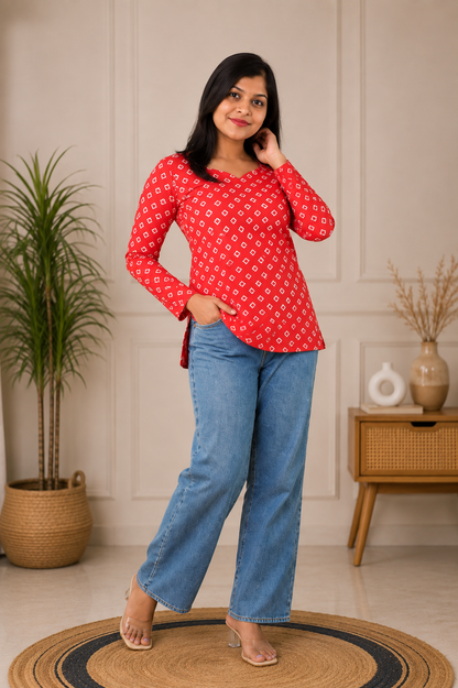 Red Popper Kurthi