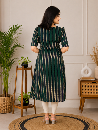 Emerald Crossline Kurtha