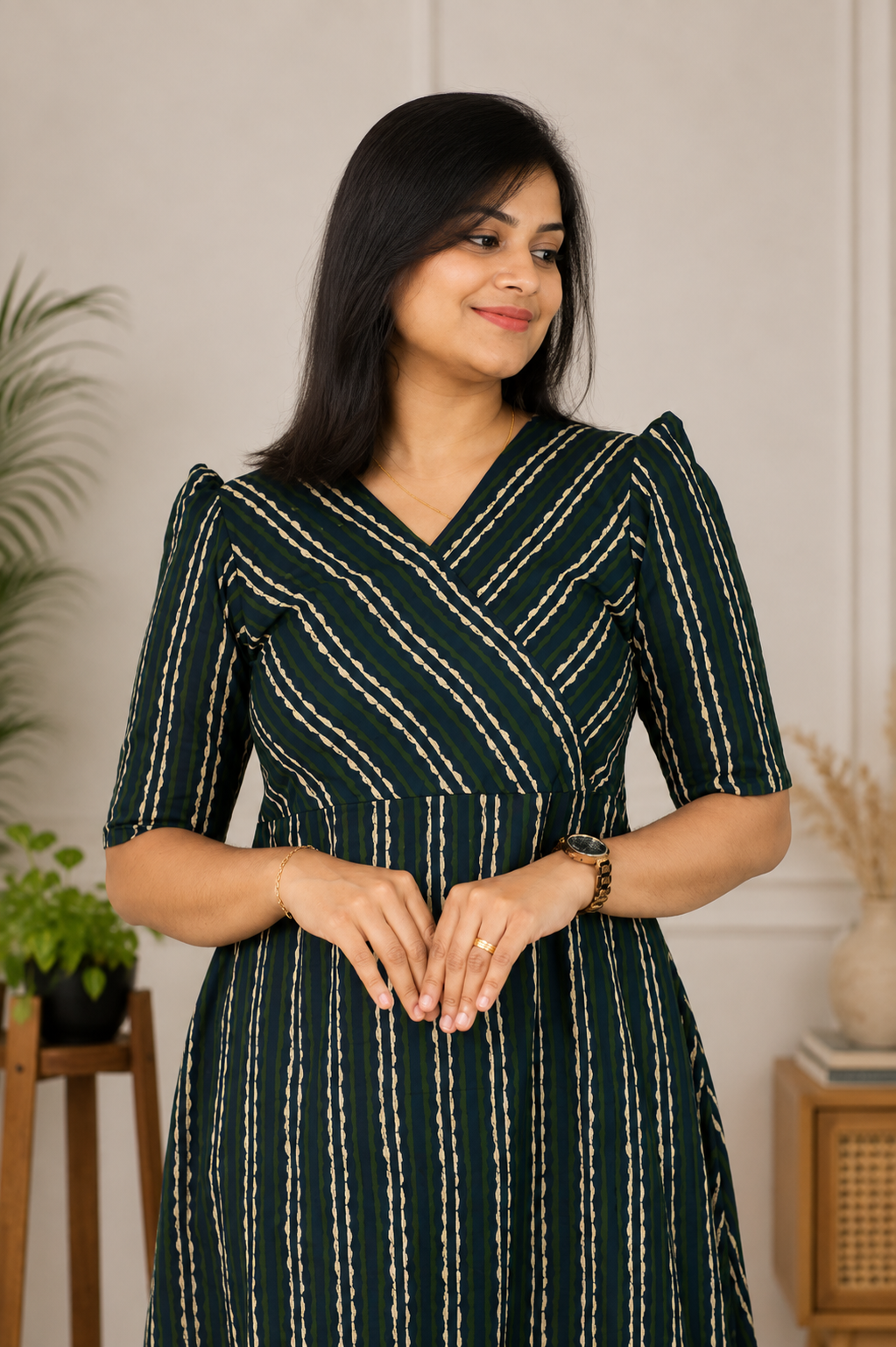 Emerald Crossline Kurtha