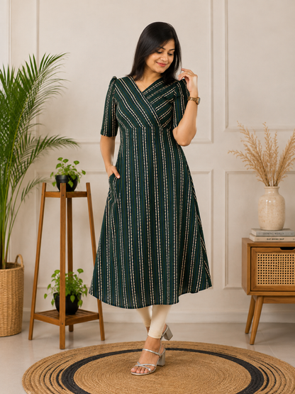 Emerald Crossline Kurtha