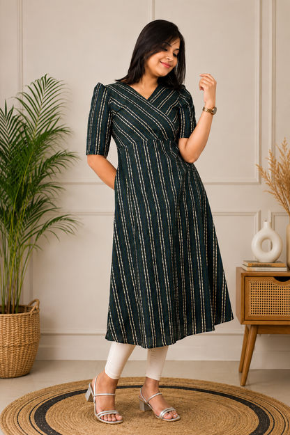 Emerald Crossline Kurtha