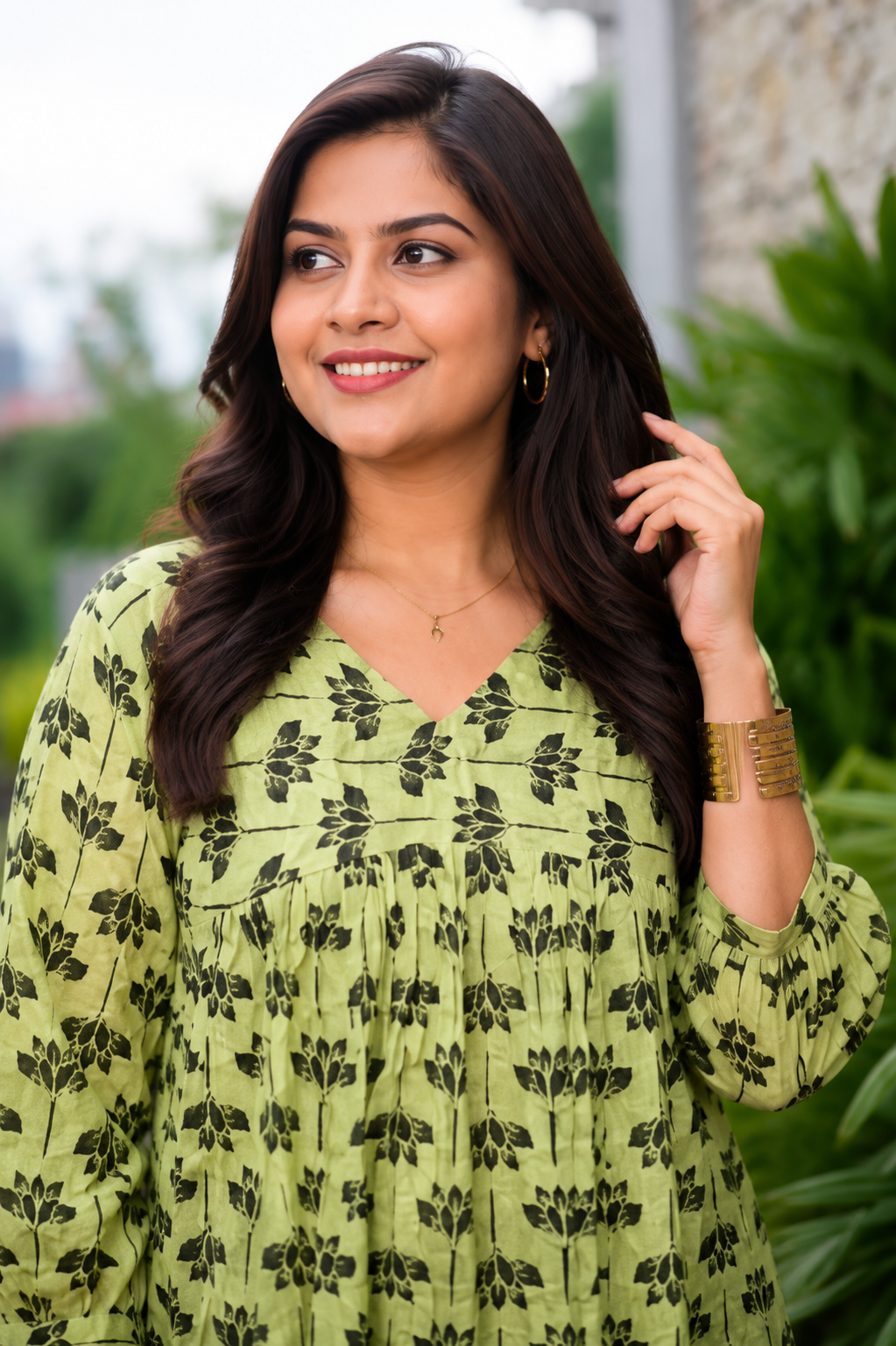 Green Serenity Short Kurthi
