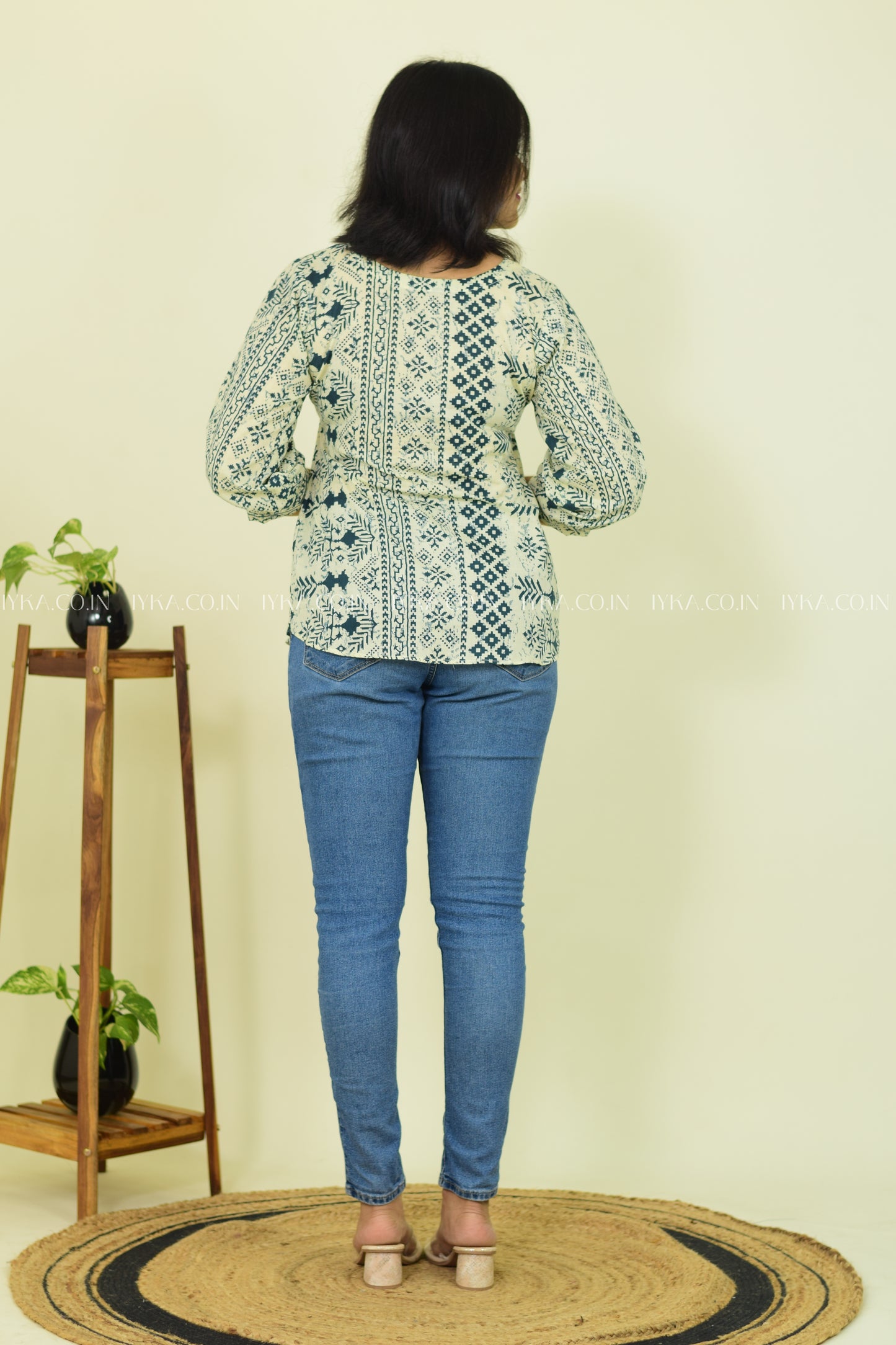 Mint Mist Cotton  Short Kurthi