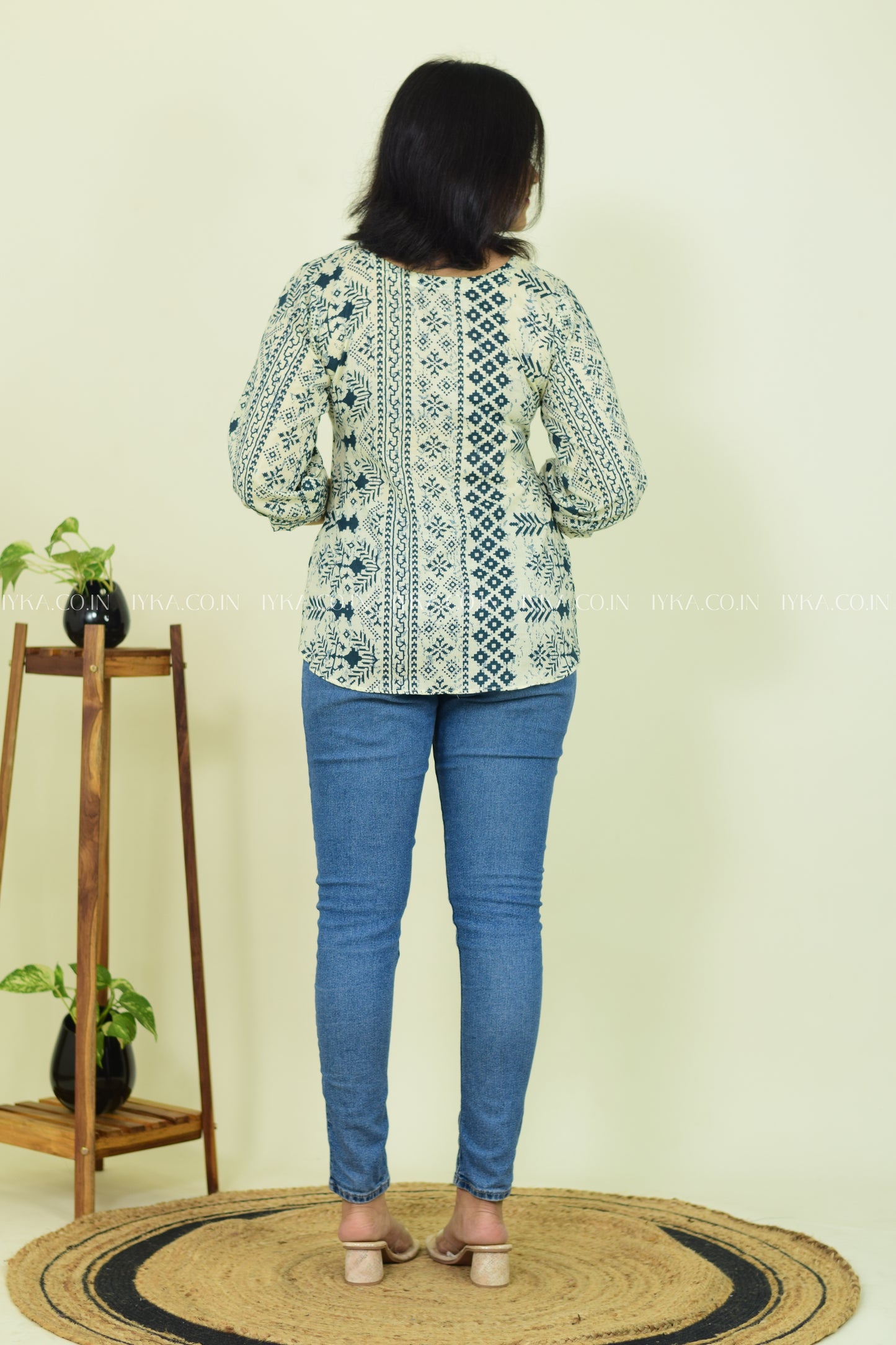 Mint Mist Cotton  Short Kurthi