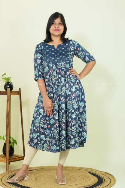 Midnight Sky Cotton Kurthi
