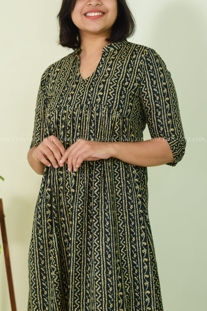 Dark Drape A-line Kurthi