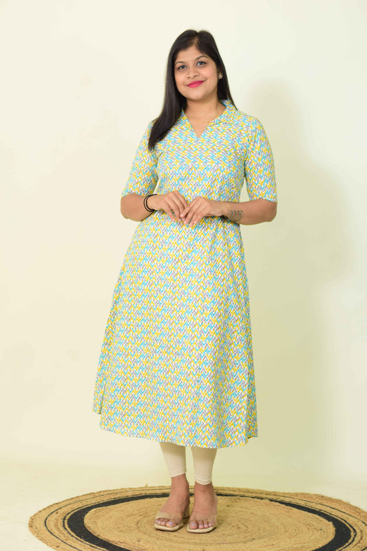 Vivid Vibes Collar Kurthi