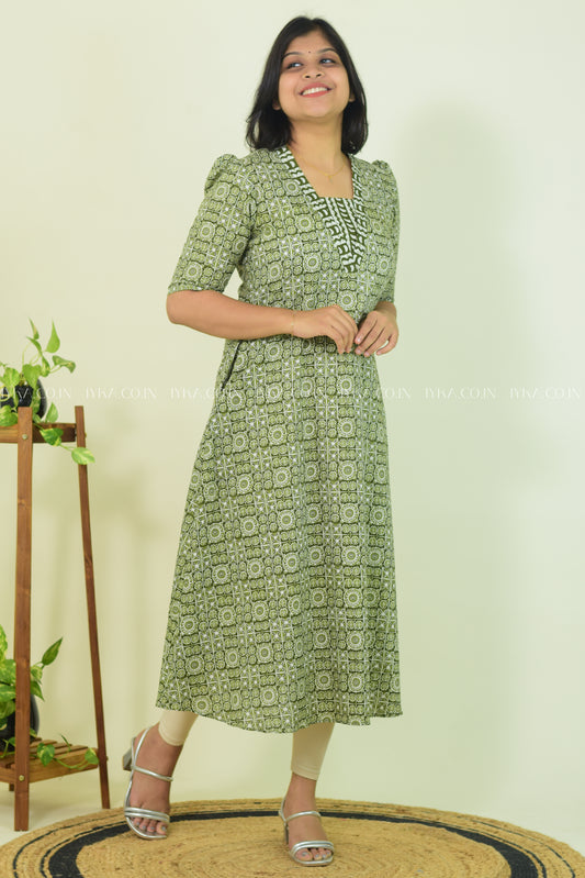 Olive Whisper Kurthi