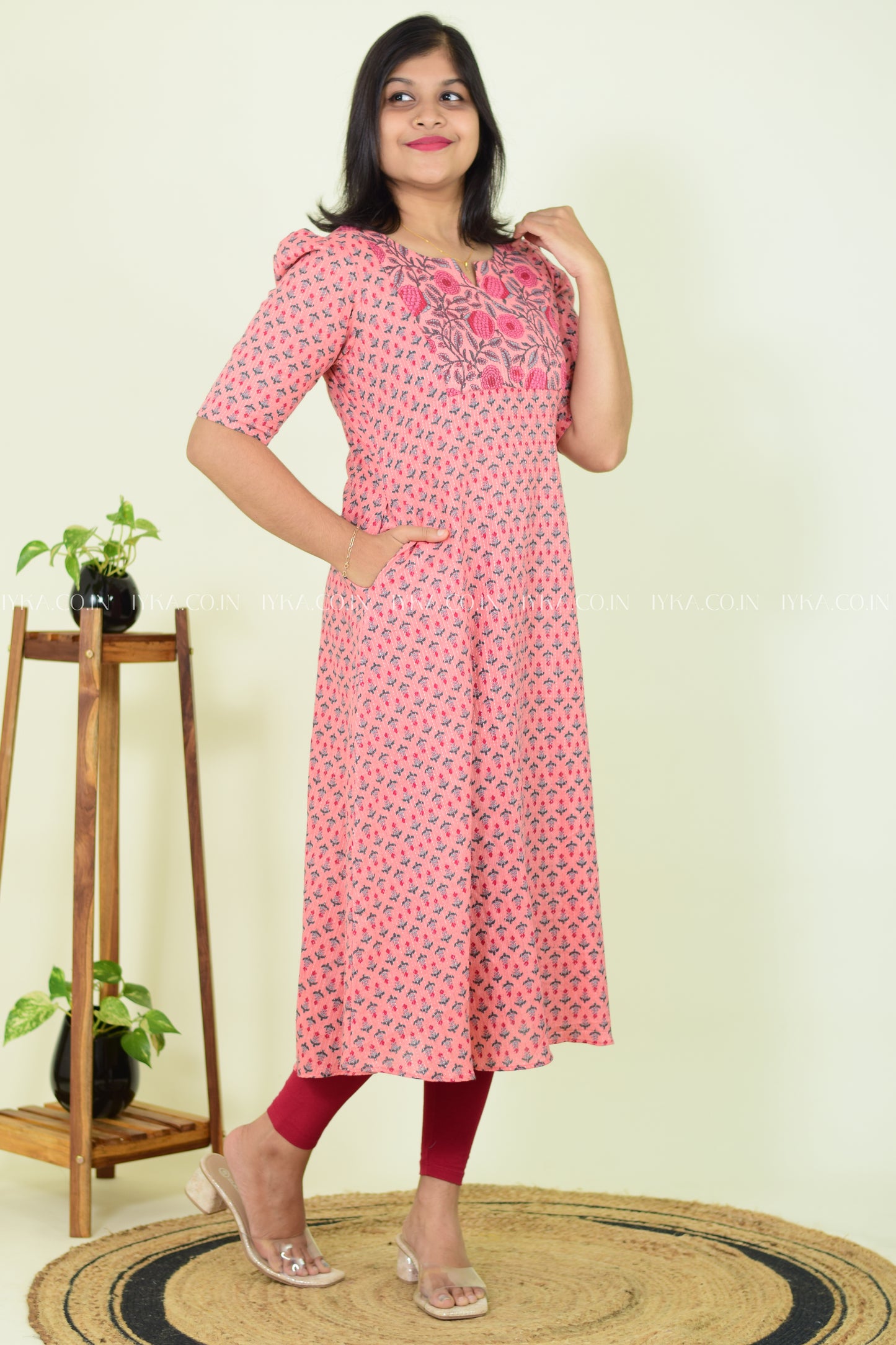 Peach Blossom Kurthi