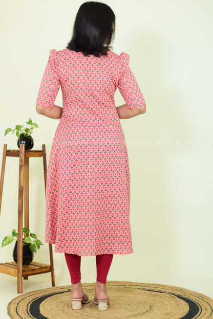 Peach Blossom Kurthi