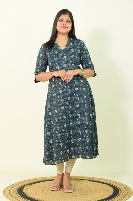 Teal Heritage Kurtha