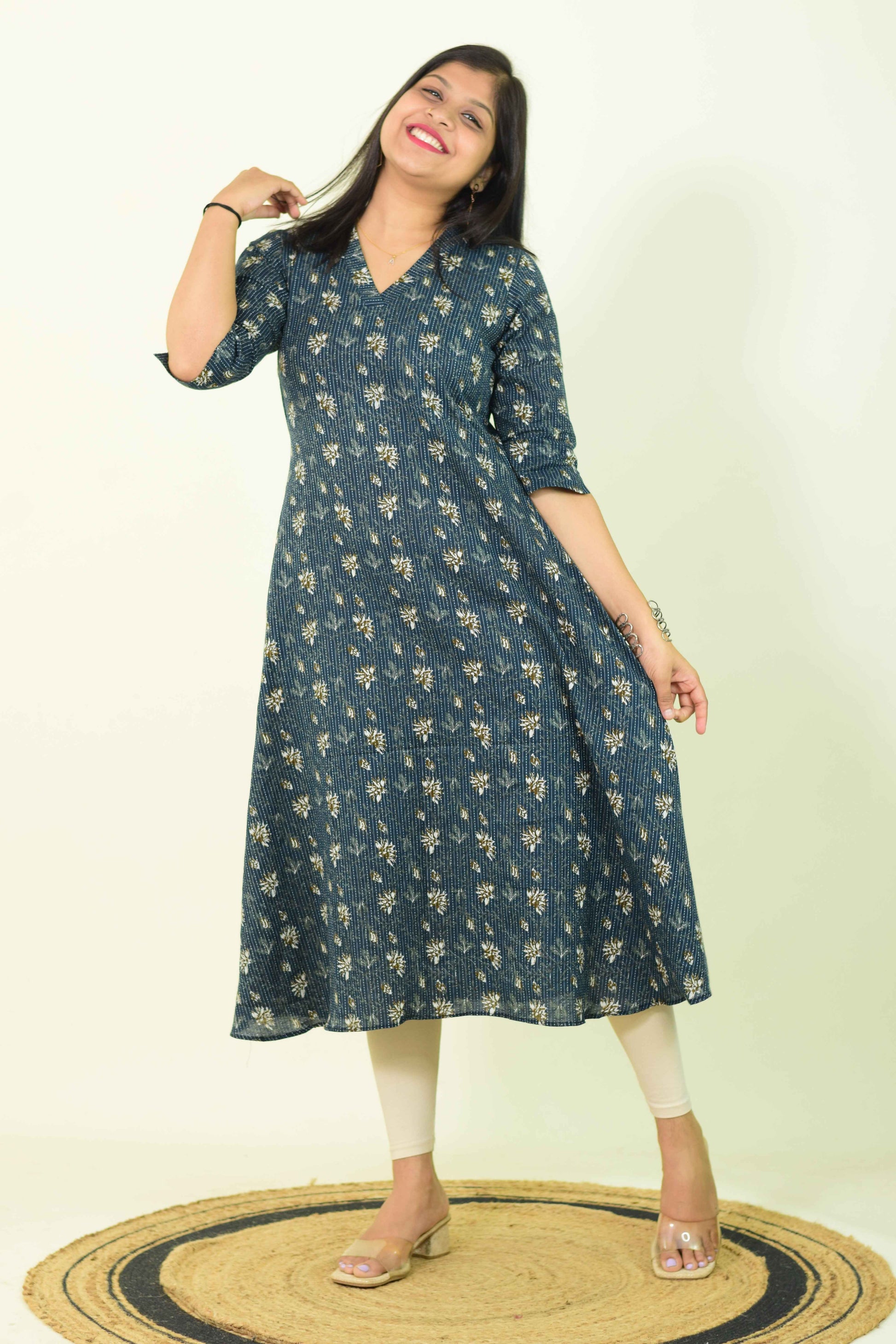 Teal Heritage Kurtha