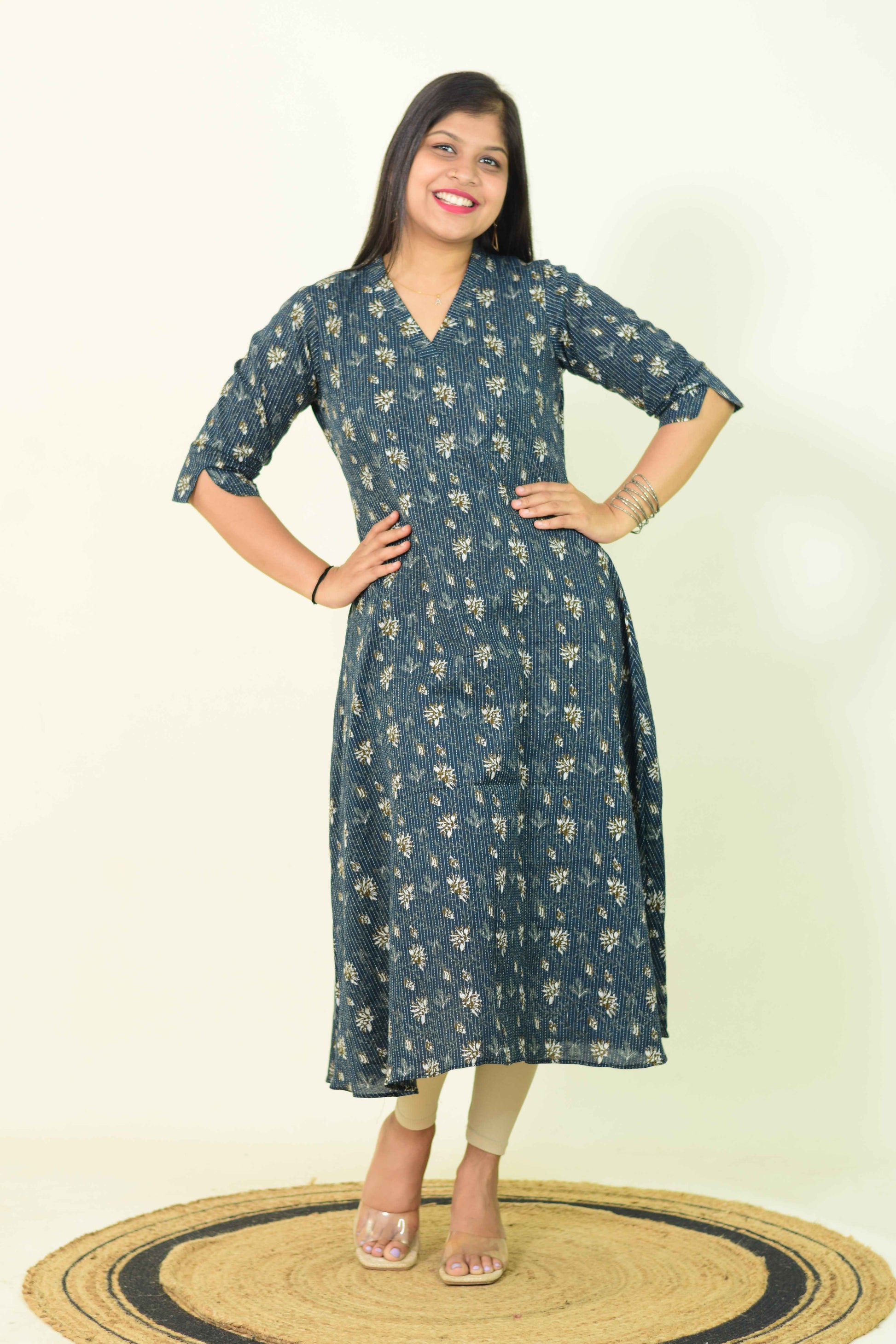 Teal Heritage Kurtha