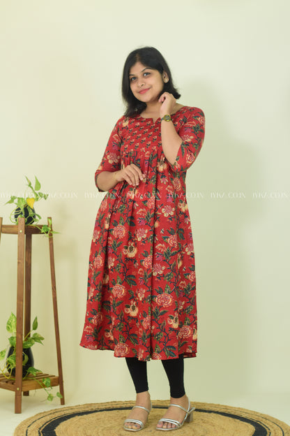 Rosé Garden A-Line Kurthi