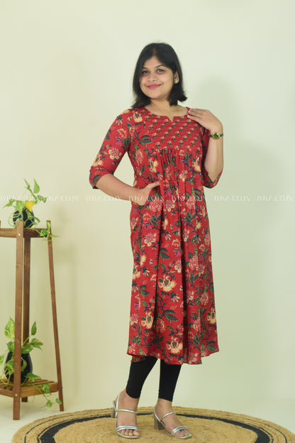 Rosé Garden A-Line Kurthi