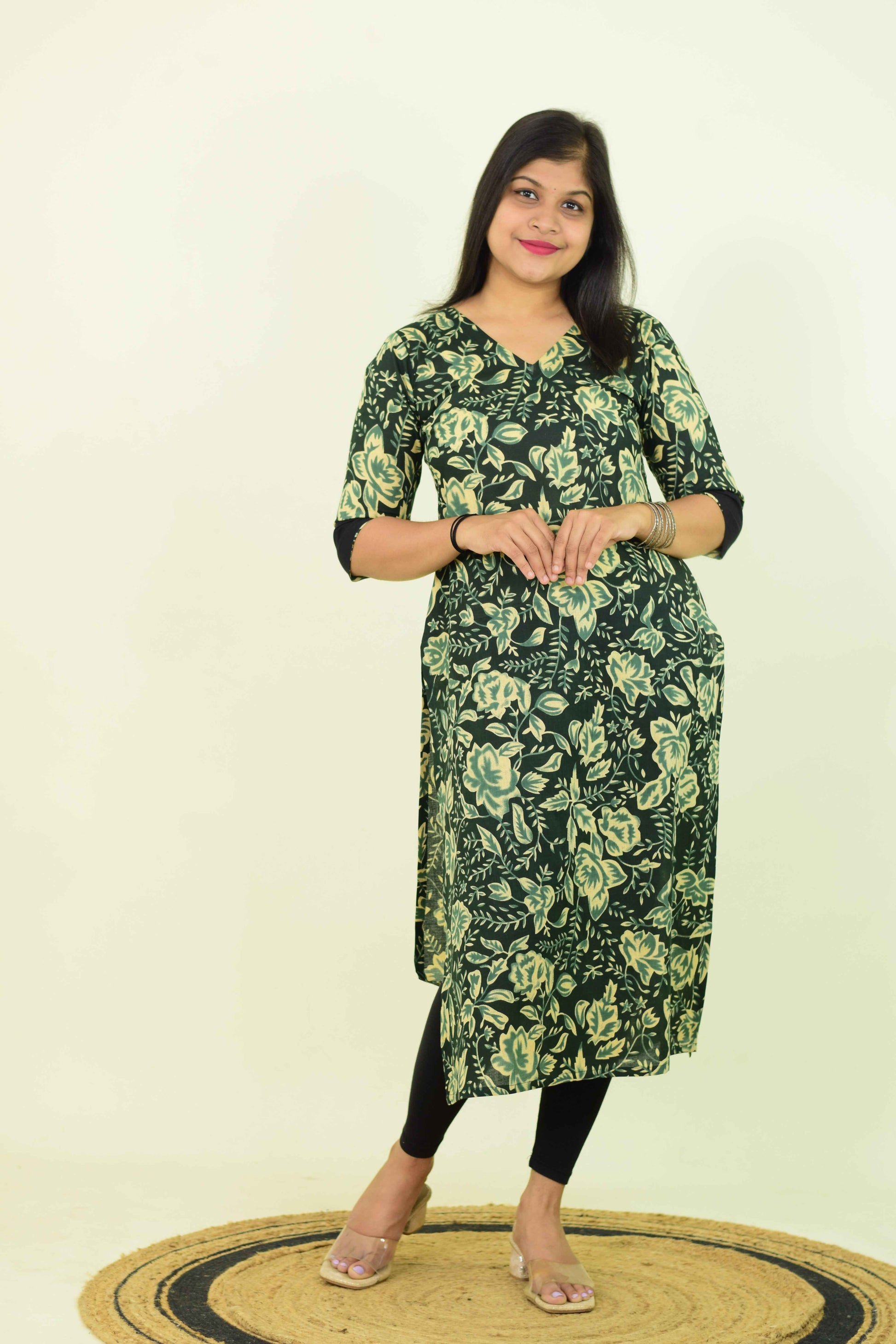 Forest Cut Black Kurthi