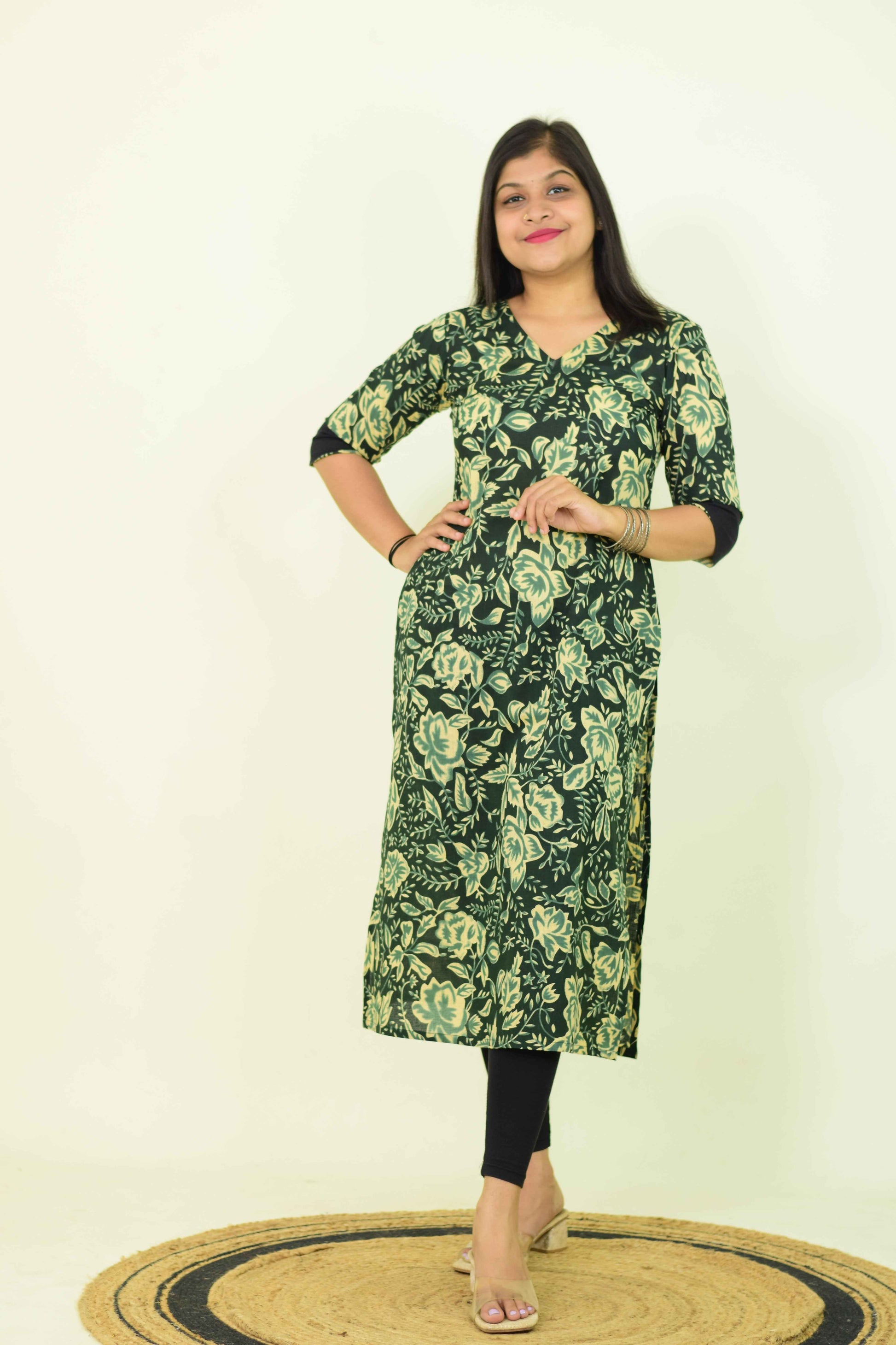 Forest Cut Black Kurthi