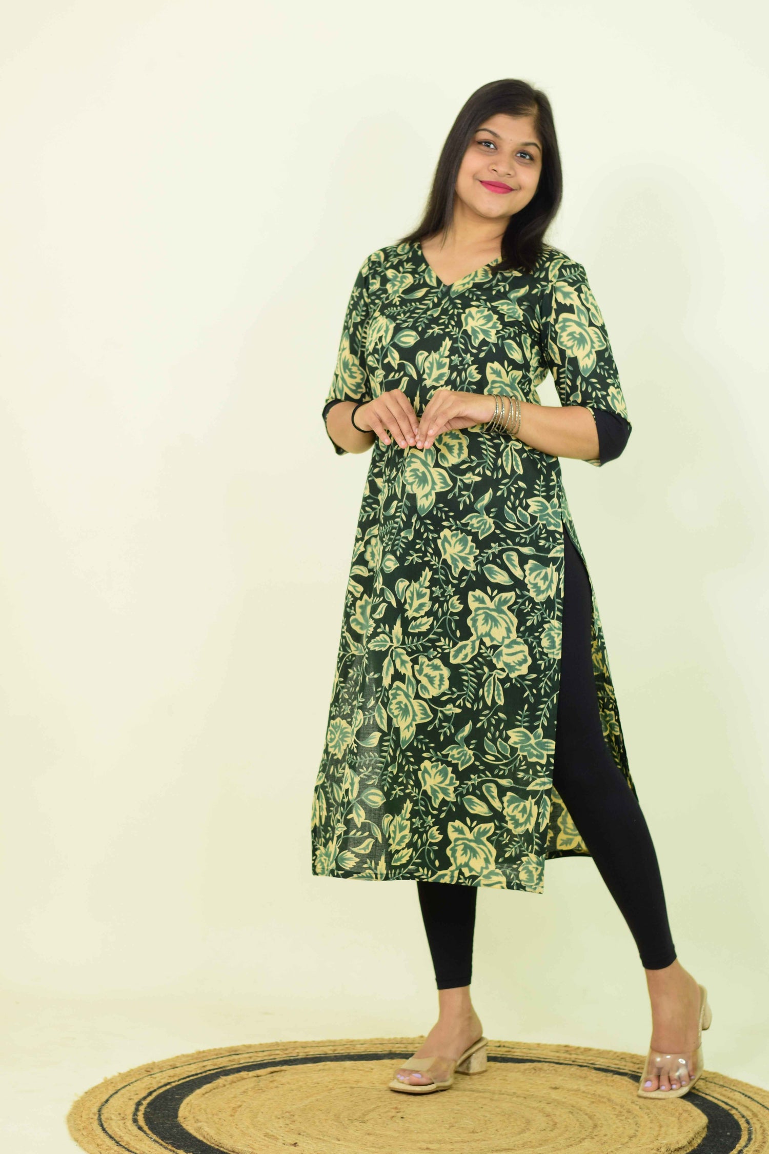 Forest Cut Black Kurthi