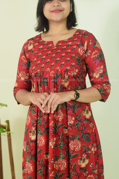 Rosé Garden A-Line Kurthi