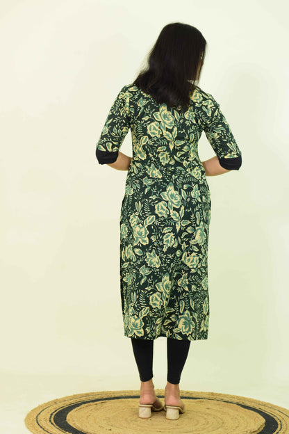 Forest Cut Black Kurthi