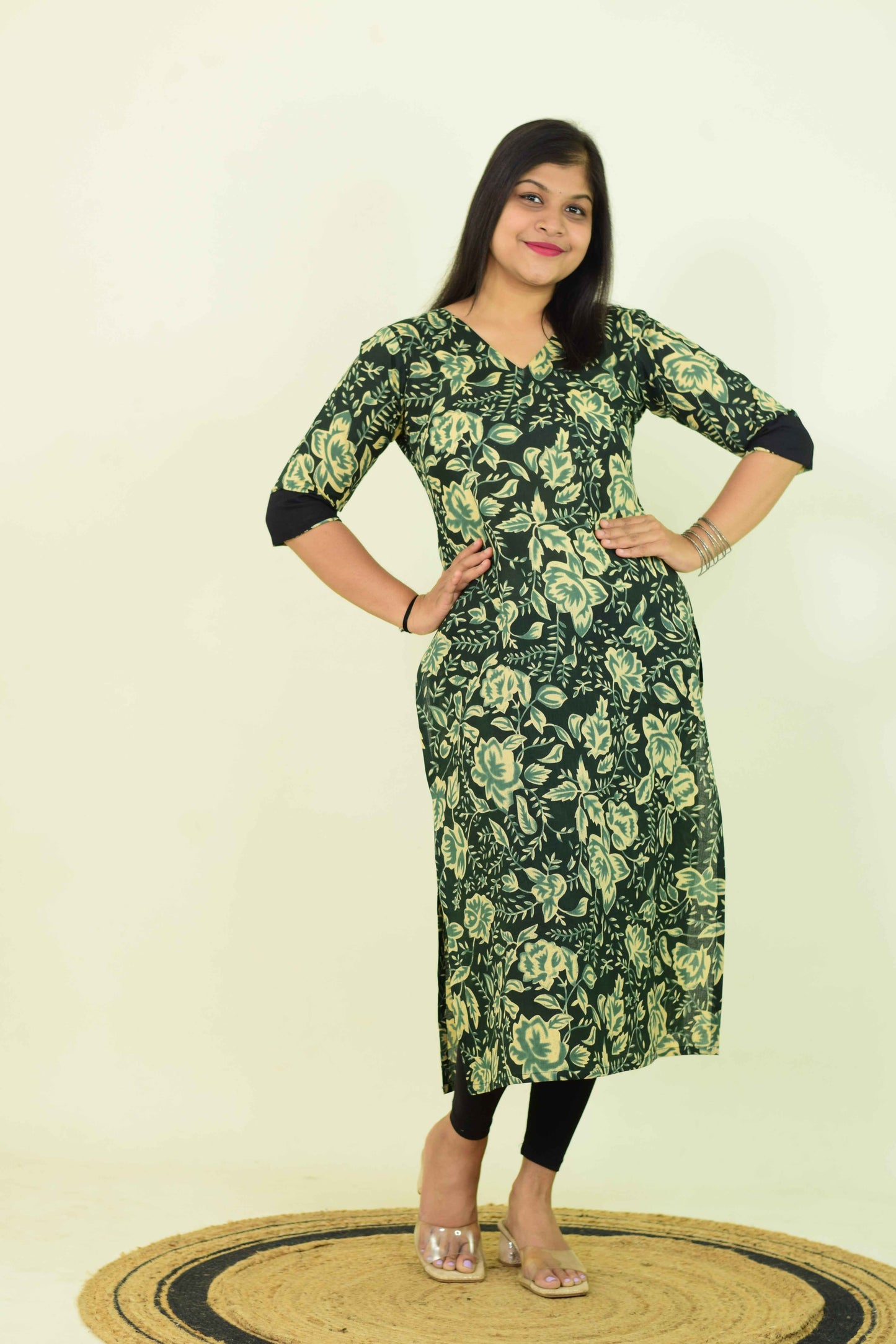 Forest Cut Black Kurthi