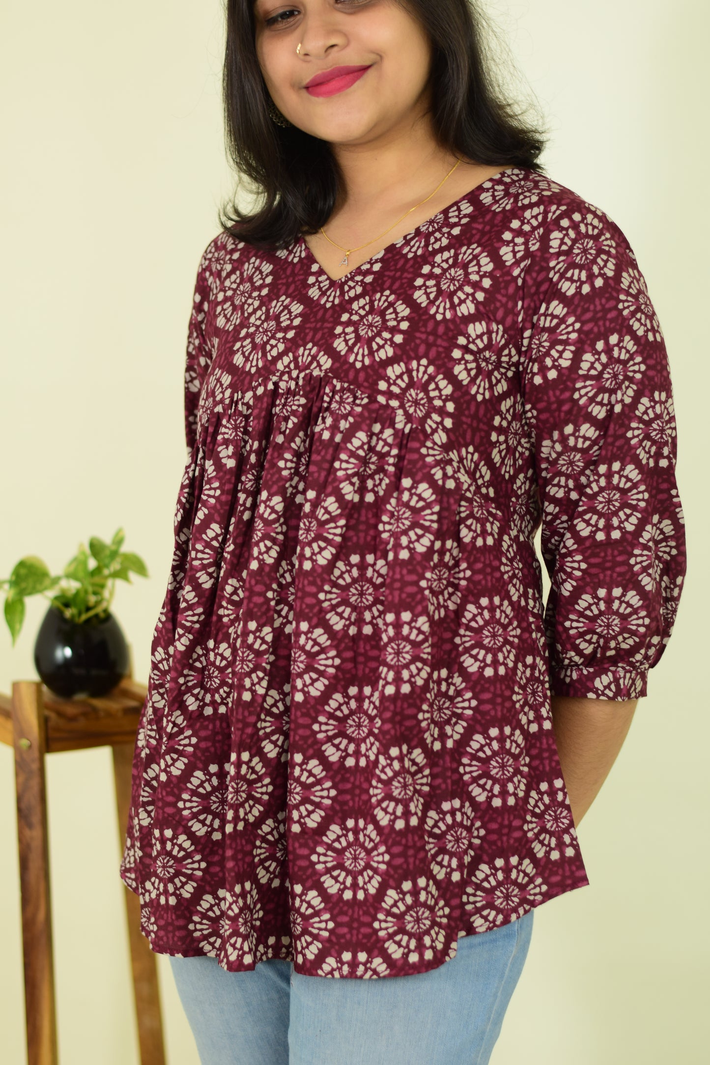 Burgundy Aura Kurthi