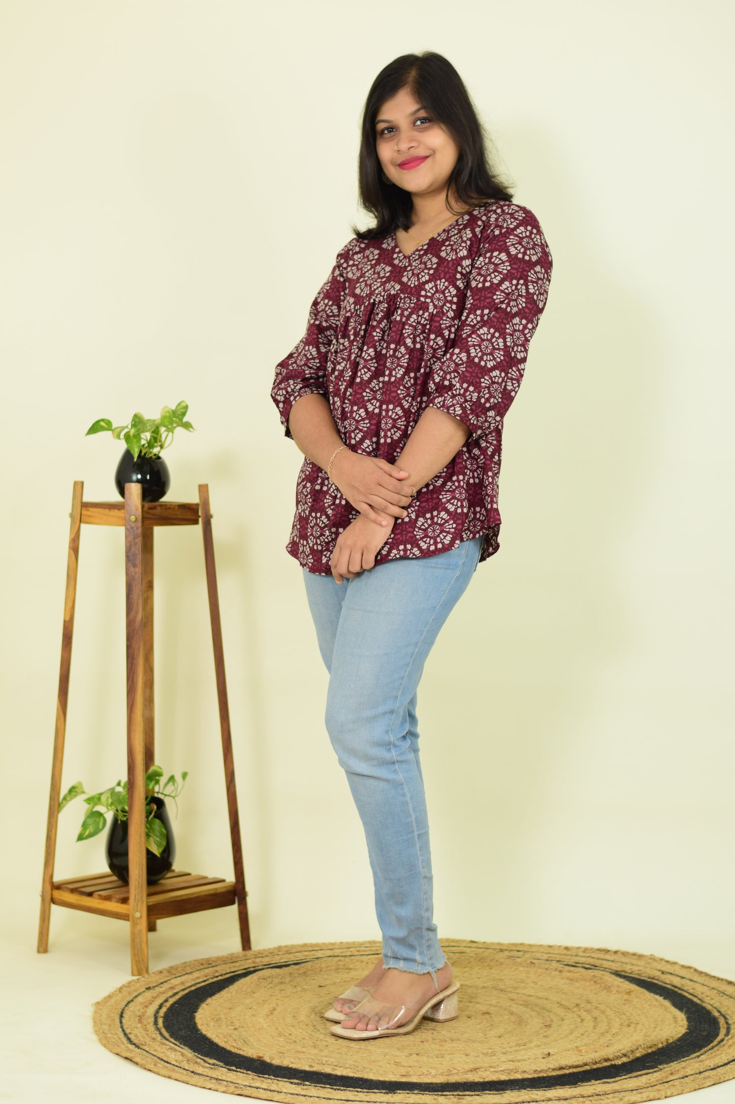 Burgundy Aura Kurthi