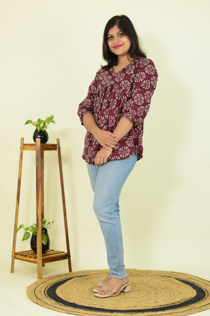 Burgundy Aura Kurthi