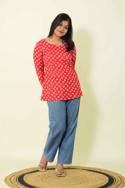 Red Popper Kurthi