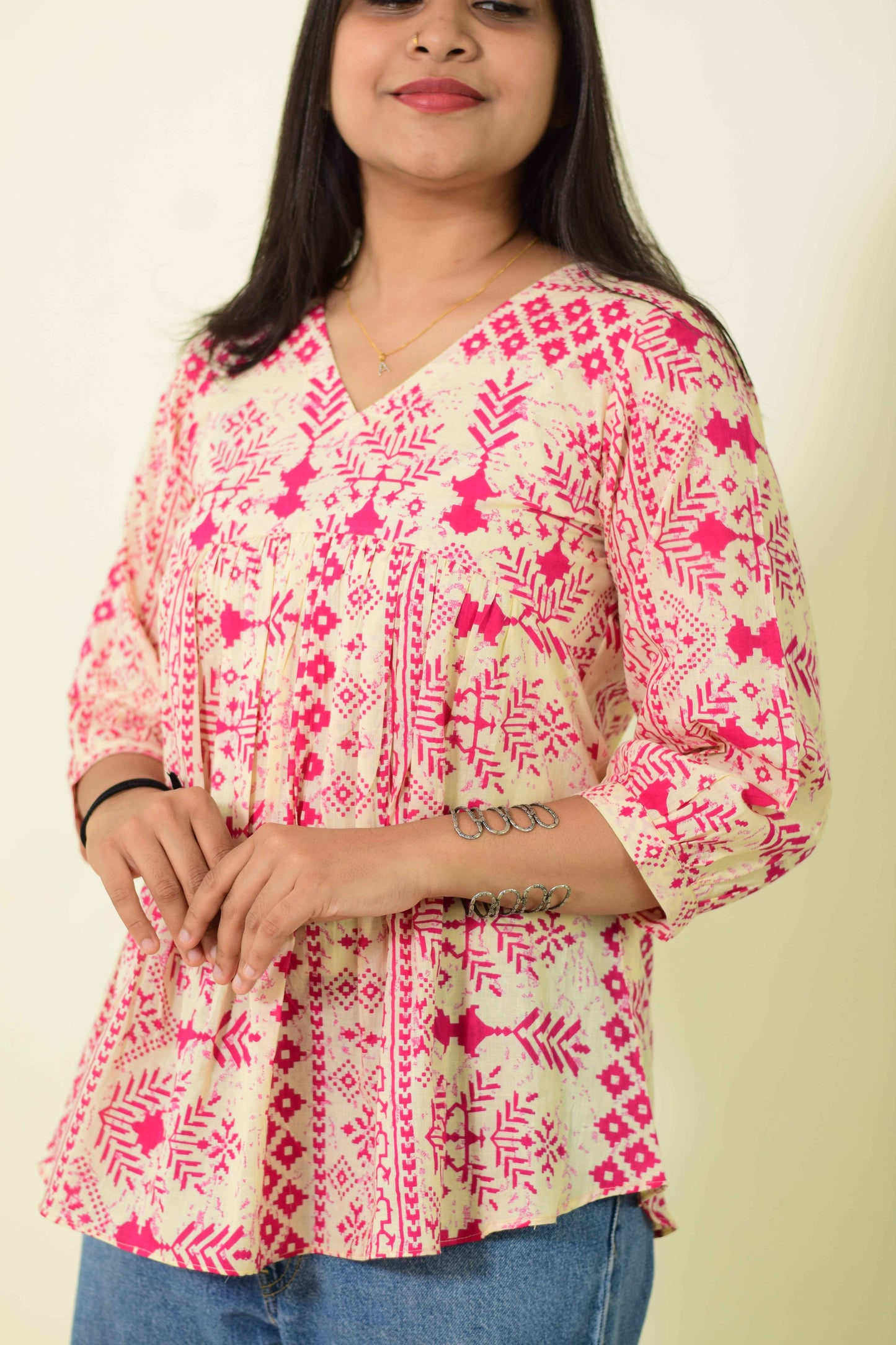 Blush White Kurthi