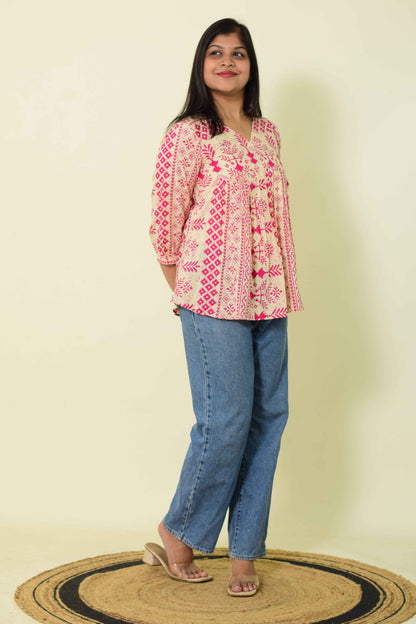 Blush White Kurthi