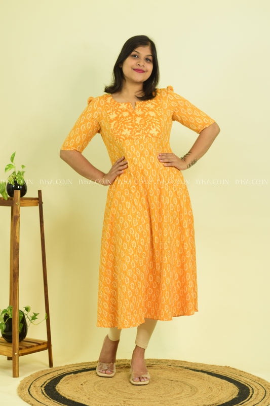 Haldi Tales A-Line Kurthi