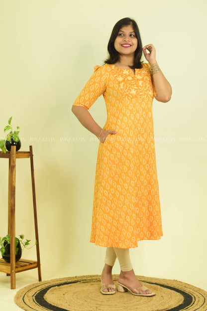 Haldi Tales A-Line Kurthi