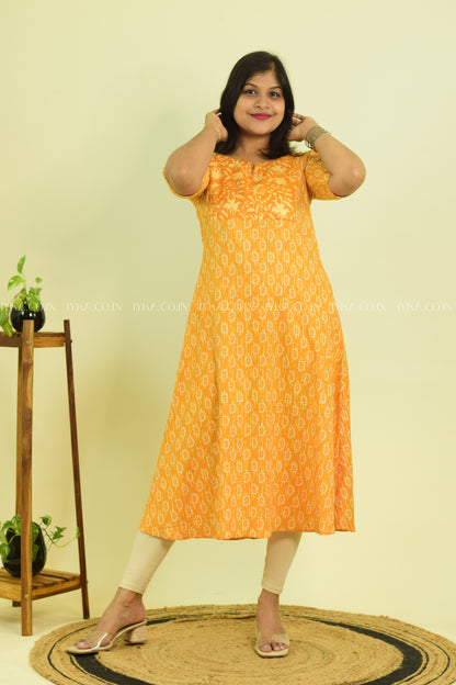 Haldi Tales A-Line Kurthi