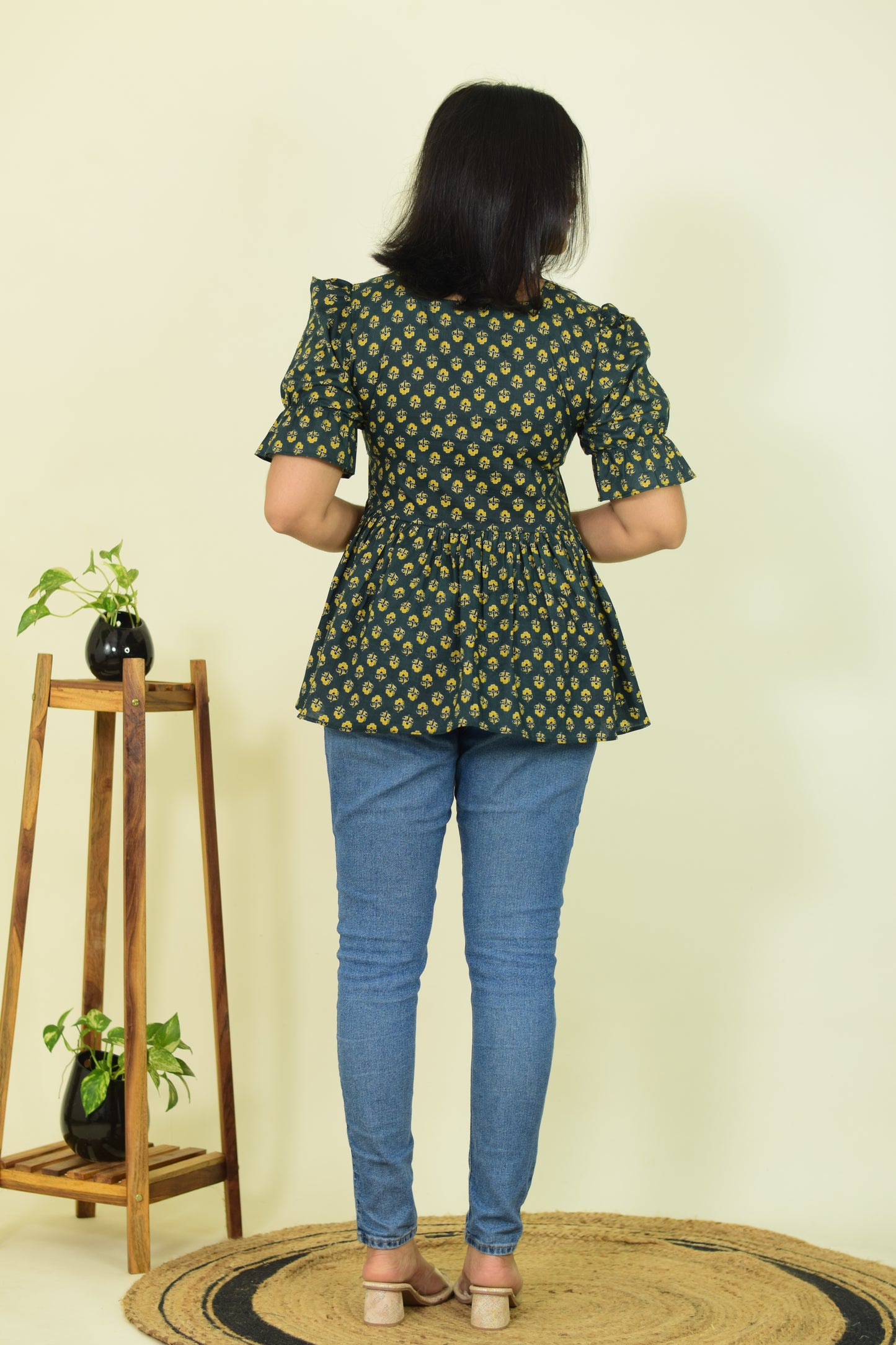 Leafy Mist Short Kurthi