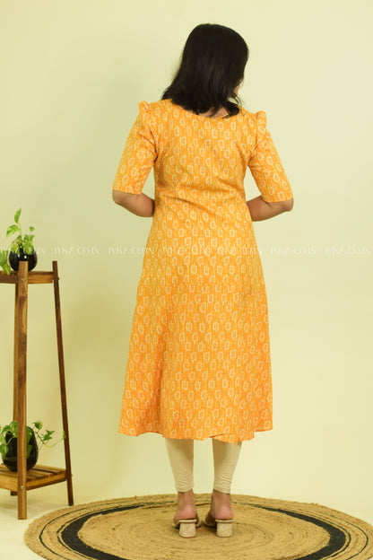 Haldi Tales A-Line Kurthi