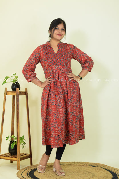 Clay Brown Cotton Kurthi
