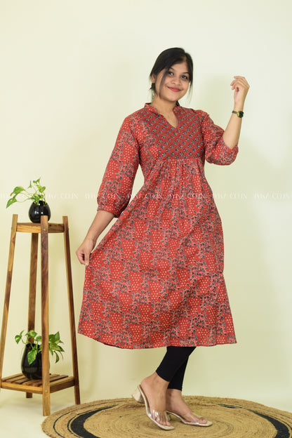 Clay Brown Cotton Kurthi