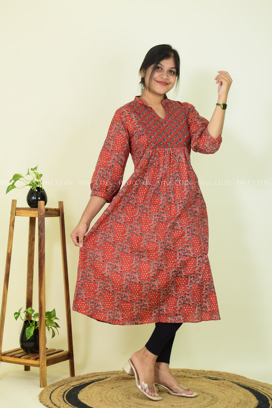Clay Brown Cotton Kurthi