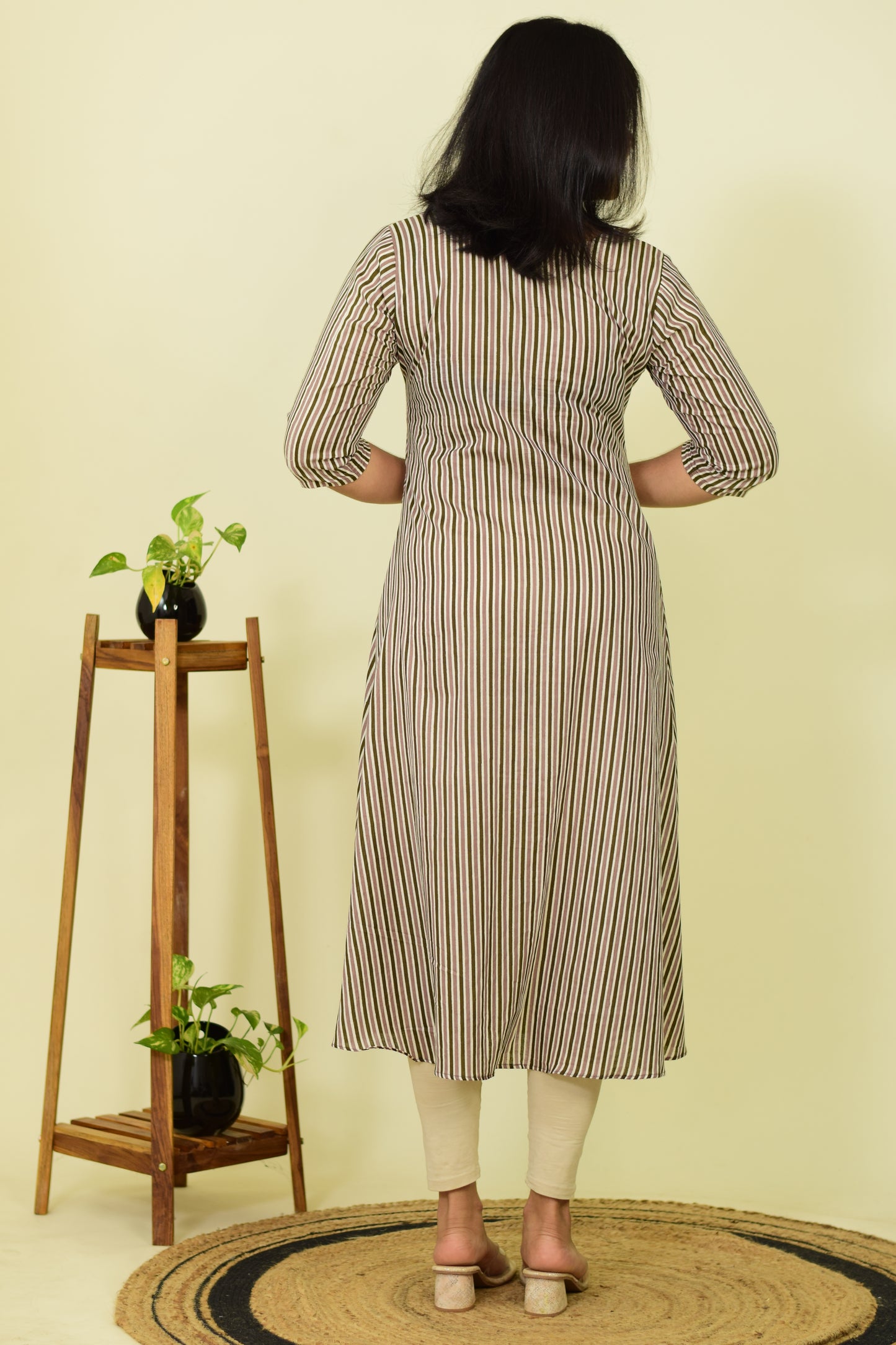 Grey Petal Path Kurthi
