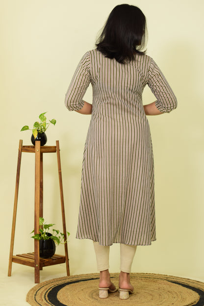 Grey Petal Path Kurthi