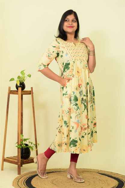 Vanilla Flora A-Line Kurthi