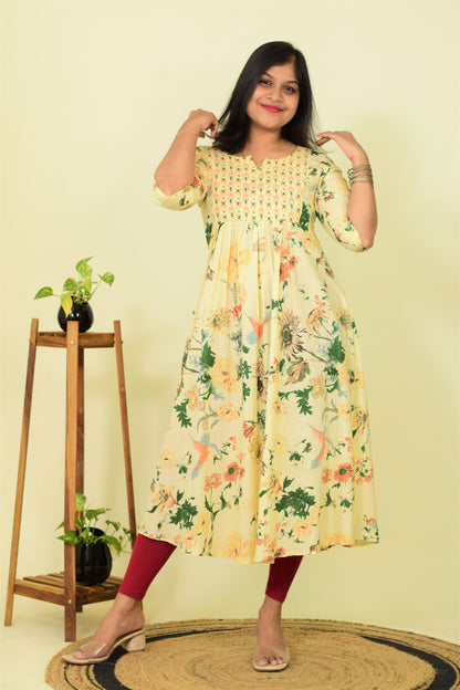 Vanilla Flora A-Line Kurthi